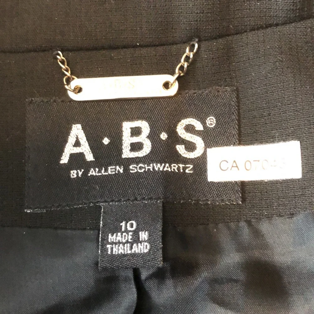 A.B. S. BY ALLEN SCHWARTZ HEAVY BLACK SUIT SIZE 10 BEADS ACCENT LINED NWOT#057 - Picture 5 of 16